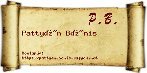 Pattyán Bónis névjegykártya